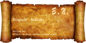 Bognár Nátán névjegykártya