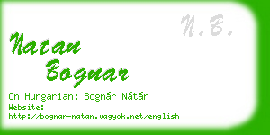 natan bognar business card